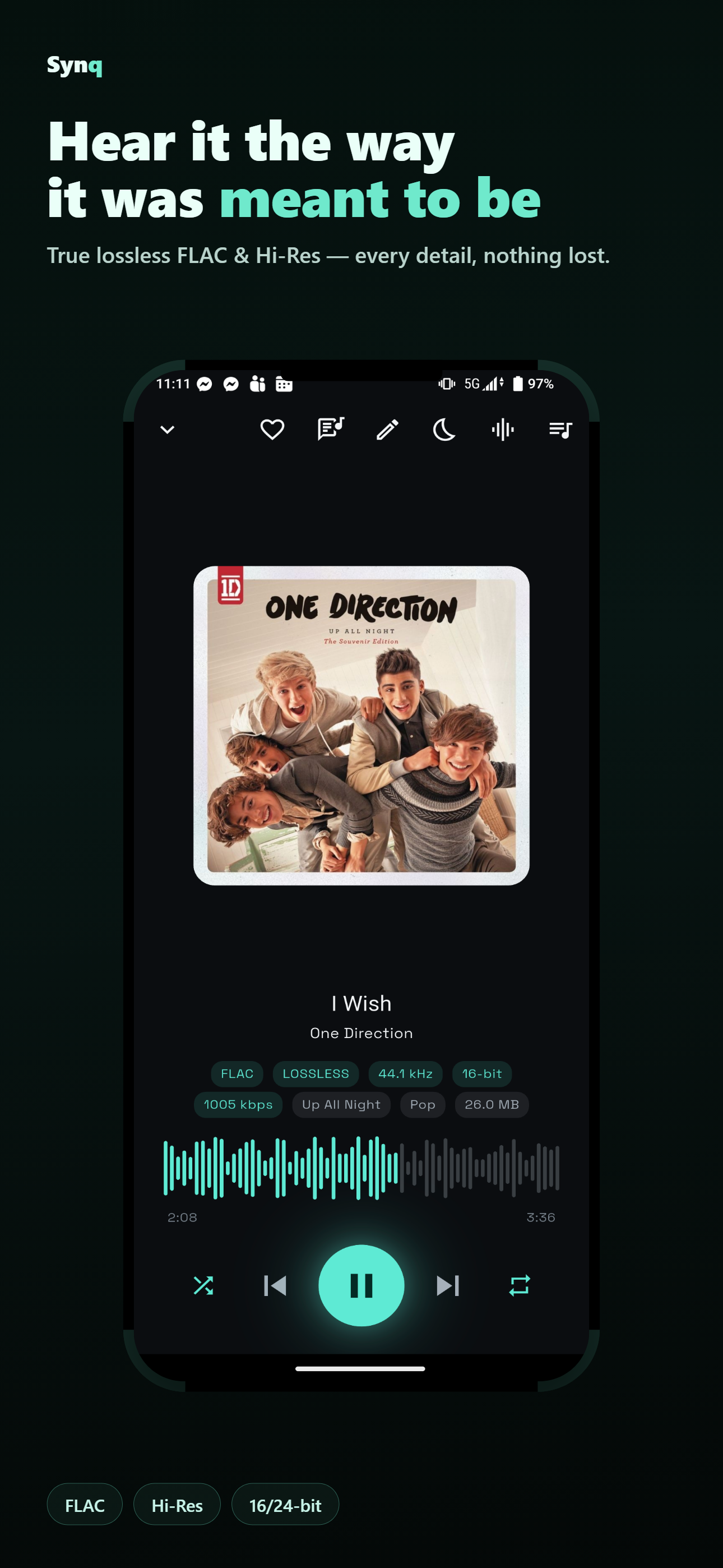 Synq Now Playing screen
